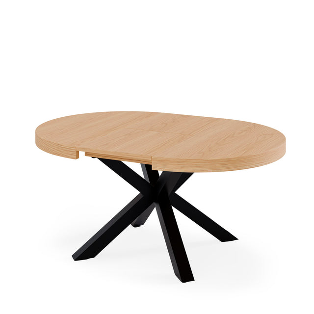 Mesa Mildred 120 cm Redonda Extensible Roble/Negro de Somcasa Vlc - imagen 2