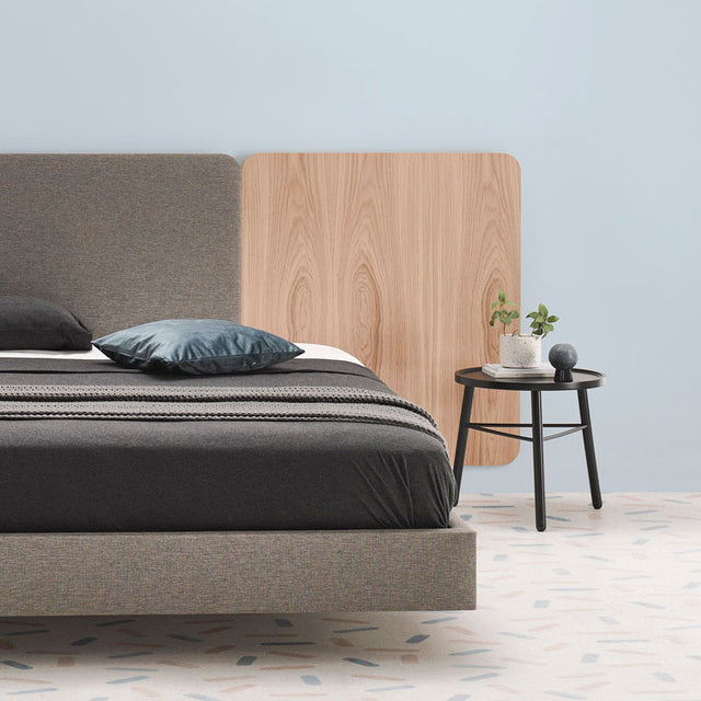 Cabecero modular 210cm Roble - Tapizado Gris tierra - Libra 18 Slowdeco