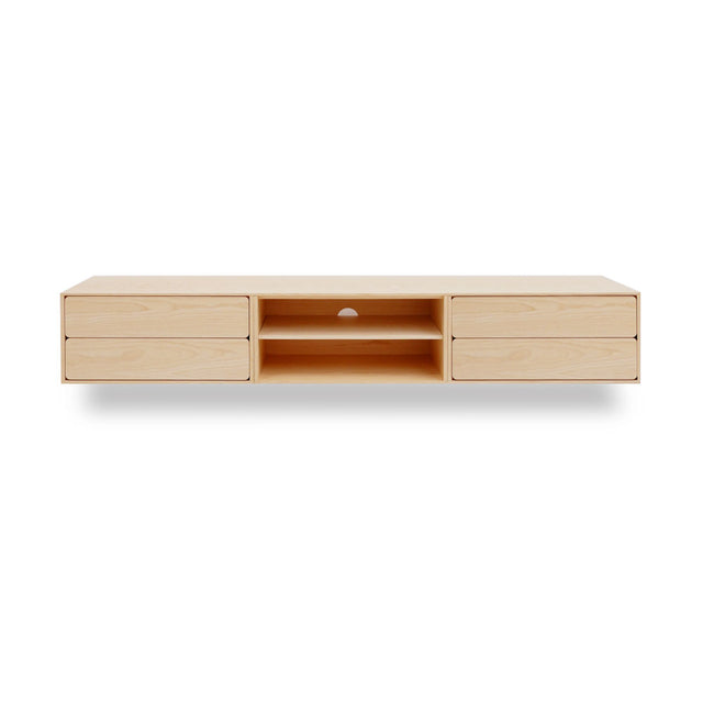 Mueble de TV de 240cm personalizado Natural Nórdico Cajones Extraíbles / Sin Puerta / Cajones Extraíbles Colgado a Pared Slowdeco