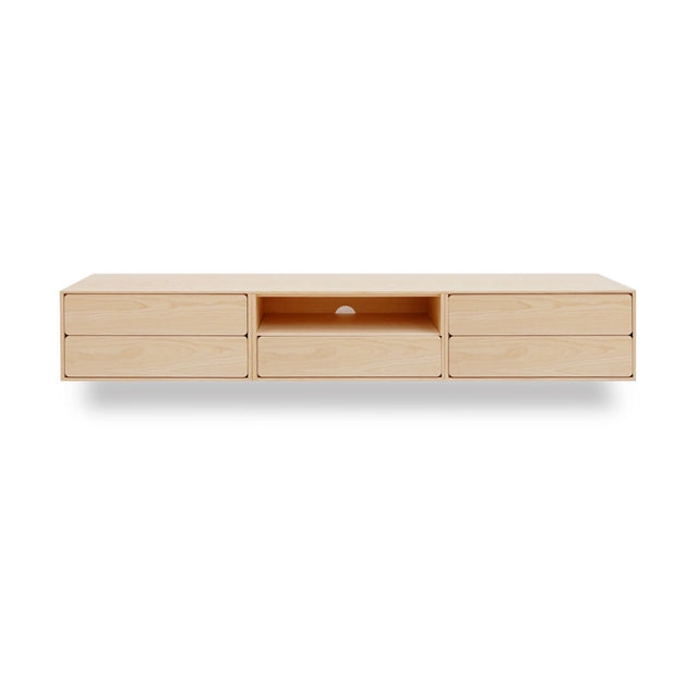 Mueble de TV de 240cm personalizado Natural Nórdico Cajones Extraíbles / Cajón Extraible / Cajones Extraíbles Colgado a Pared Slowdeco