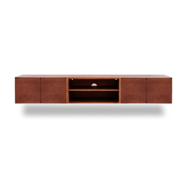 Mueble de TV de 240cm personalizado Nogal Puerta Abatible / Sin Puerta / Puerta Abatible Colgado a Pared Slowdeco