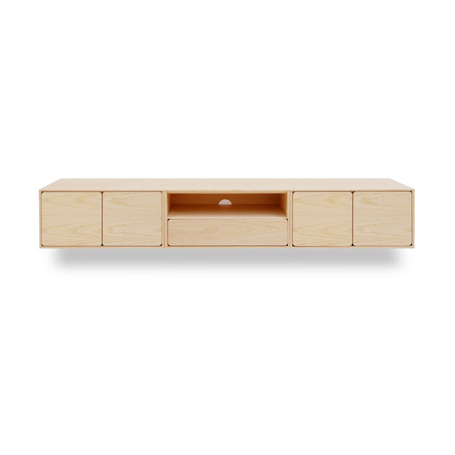 Mueble de TV de 240cm personalizado Natural Nórdico Puerta Abatible / Cajón Extraible / Puerta Abatible Colgado a Pared Slowdeco