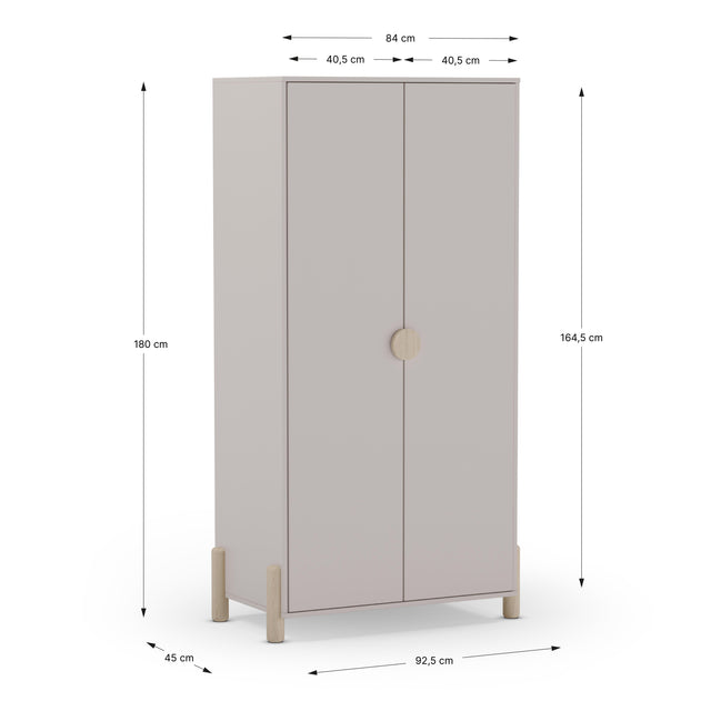 Mueble Armario Infantil Lily 93 Crema con acabado crema en ambiente de estilo nórdico