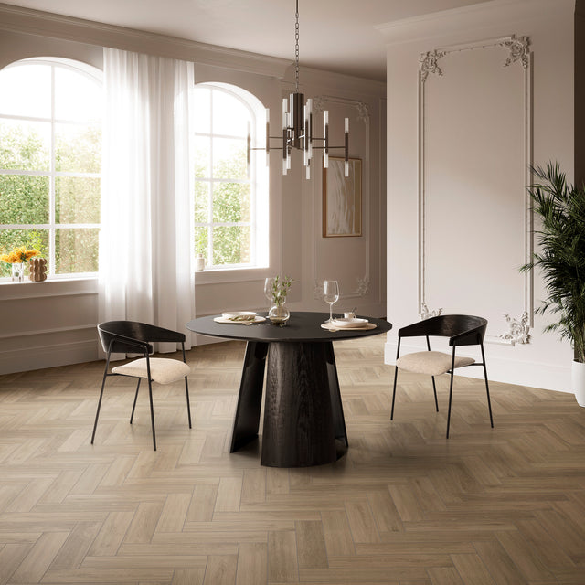 Silla Tapizada Cora Beige & Negro, vista adicional