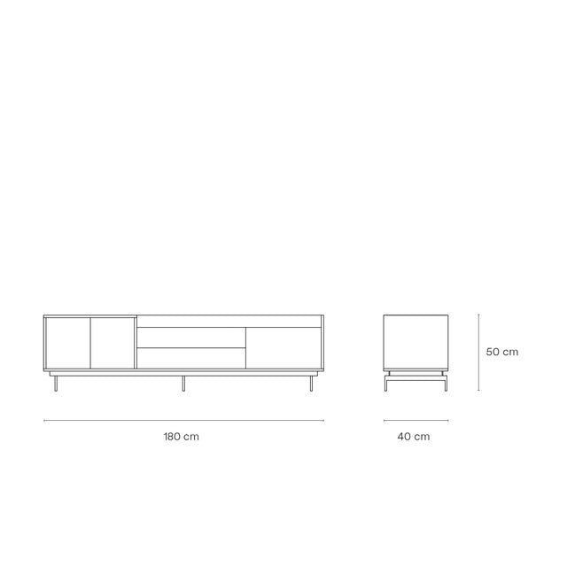 Mueble TV Valley 180 Roble - Nogal (Copia) con roble natural, nogal en ambiente de estilo nórdico