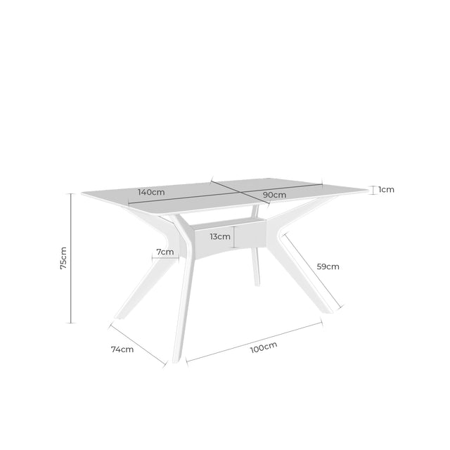 Mesa de Comedor Della Madera y Vidrio | detalle de acabado | Somcasa Vlc | 00MS208833 | imagen 5