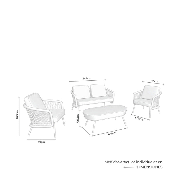 Set Odesa Sofá, Sillones y Mesa de centro Negro de Somcasa Vlc - imagen 9