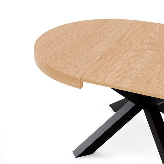 Mesa Mildred 120 cm Redonda Extensible Roble/Negro de Somcasa Vlc - imagen 5