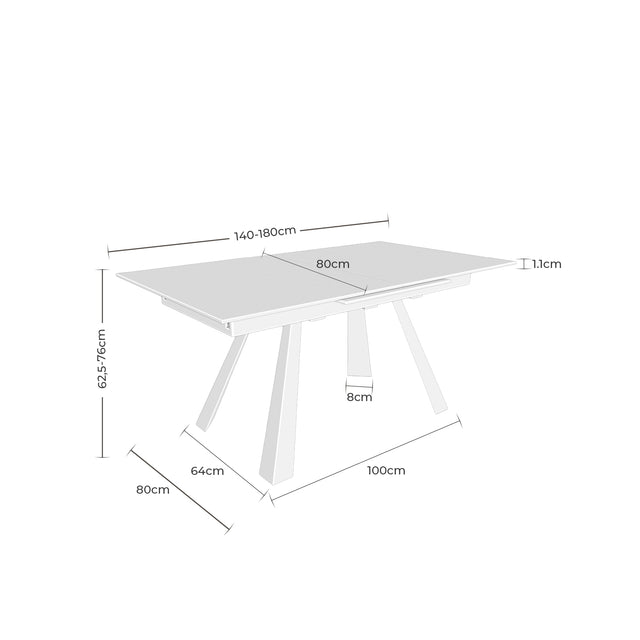 Mesa Judy 140 cm Extensible Creta/Negro de Somcasa Vlc - imagen 7
