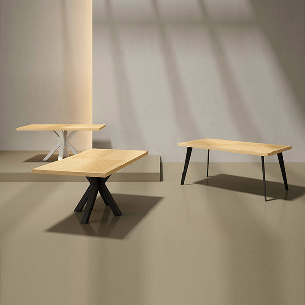 Mesa de Comedor Randy Fija Roble y Metal | vista lateral | Somcasa Vlc | 00MS215314 | imagen 4