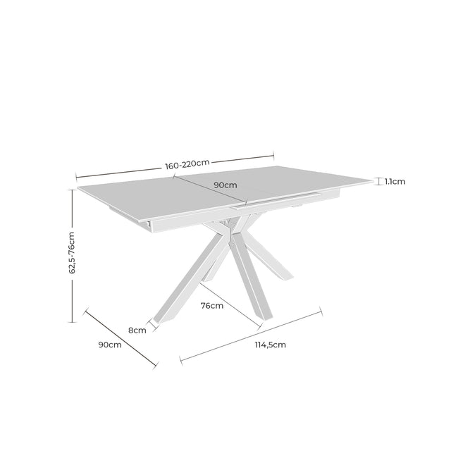 Mesa Lori 160 cm Extensible Sahara/Negro de Somcasa Vlc - imagen 8