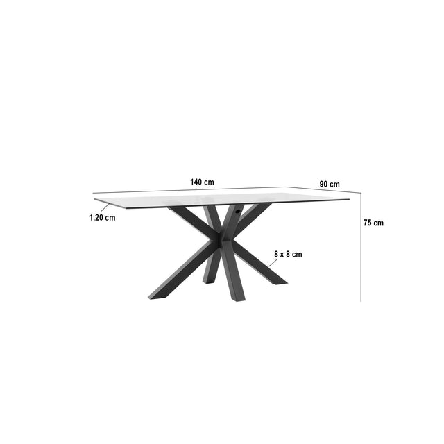 Mesa de Comedor Demi Metal y Vidrio | detalle de diseño | Somcasa Vlc | 00MS209107 | imagen 3
