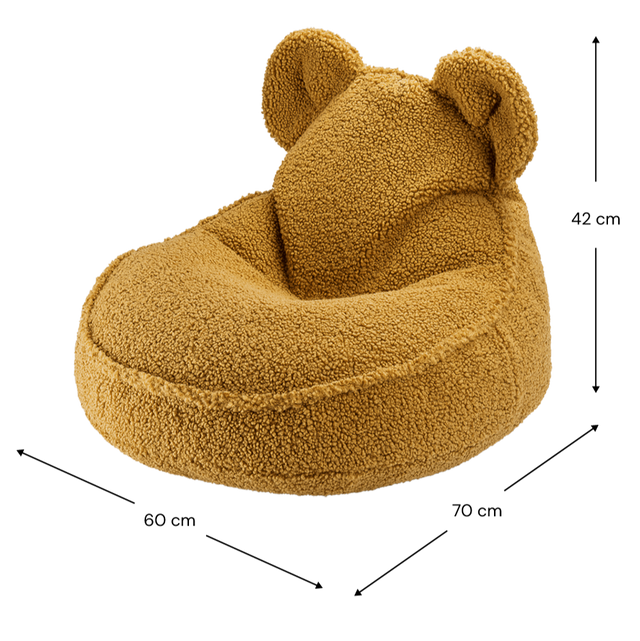Mueble Puf Infantil Osito de Borreguillo Crema con acabado crema en ambiente de estilo nórdico