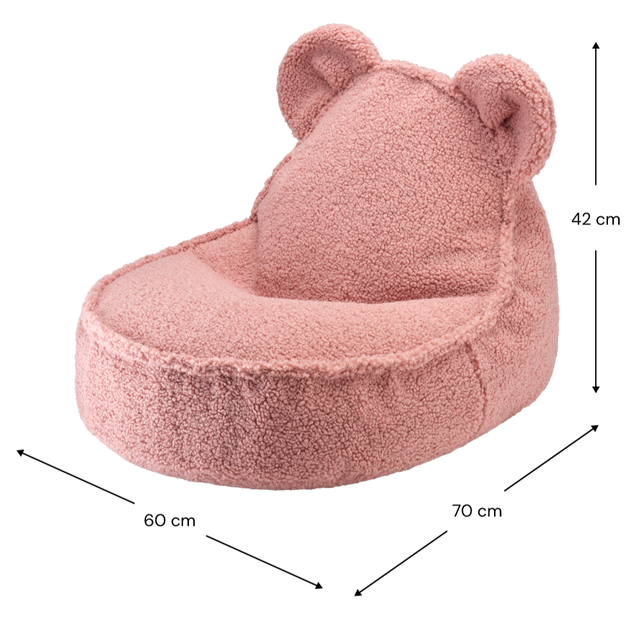 Mueble Puf Infantil Osito de Borreguillo Crema con acabado crema en ambiente de estilo nórdico