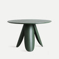 Vista frontal Mesa de Comedor Redonda Dorsten diámetro 120 en madera de fresno verde Kodu Homedesign Slowdeco