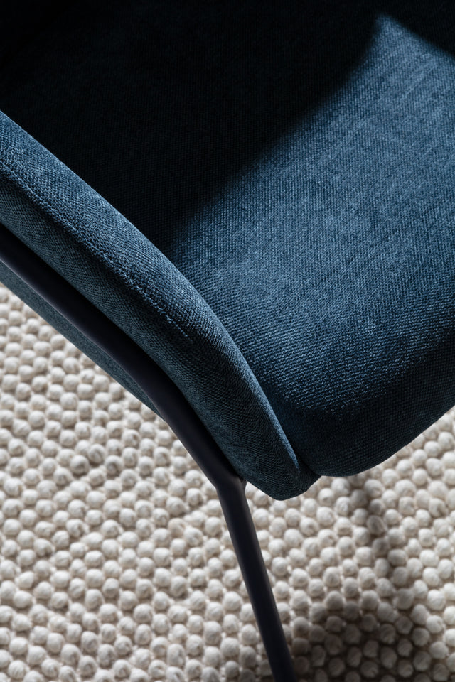 Silla de Comedor Tapizada Aslin Azul, vista adicional