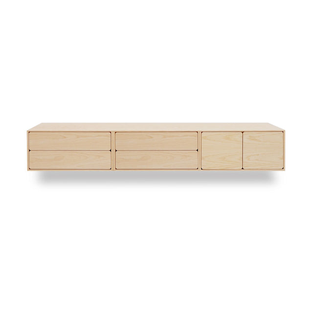Mueble de TV de 240cm personalizado Natural Nórdico Cajones Extraíbles / Cajones Extraíbles / Puerta Abatible Colgado a Pared Slowdeco