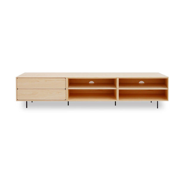 Mueble de TV de 240cm personalizado Natural Nórdico Cajones Extraíbles / Sin Puerta / Sin Puerta Apoyado sobre patas de acero Slowdeco