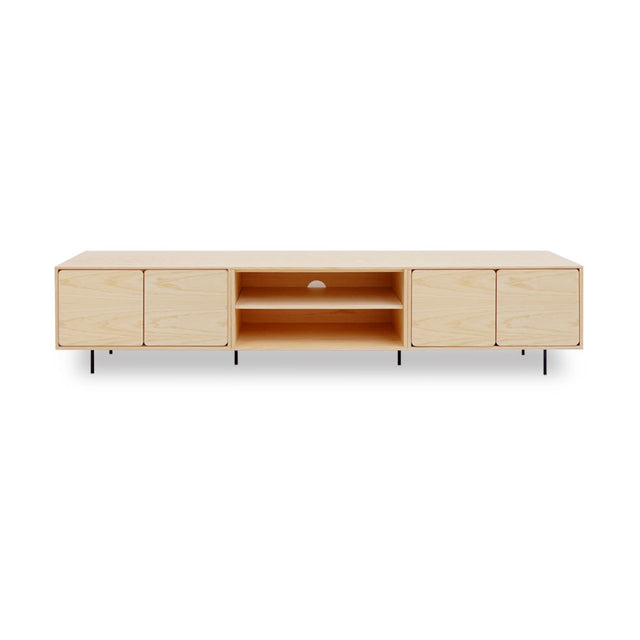 Mueble de TV de 240cm personalizado Natural Nórdico Puerta Abatible / Sin Puerta / Puerta Abatible Apoyado sobre patas de acero Slowdeco