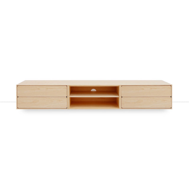 Mueble de TV de 240cm personalizado Natural Nórdico Cajones Extraíbles / Sin Puerta / Cajones Extraíbles Apoyado a suelo-con niveladores Slowdeco