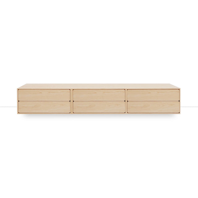 Mueble de TV de 240cm personalizado Natural Nórdico Cajones Extraíbles / Cajones Extraíbles / Cajones Extraíbles Apoyado a suelo-con niveladores Slowdeco
